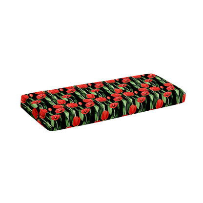 Red Watercolor Tulip Pattern Print Piano Keyboard Cover