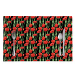 Red Watercolor Tulip Pattern Print Placemat