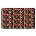Red Watercolor Tulip Pattern Print Polyester Doormat