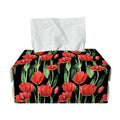 Red Watercolor Tulip Pattern Print Rectangle Tissue Box Cover