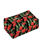 Red Watercolor Tulip Pattern Print Rectangle Tissue Box Cover
