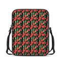 Red Watercolor Tulip Pattern Print Rectangular Crossbody Bag