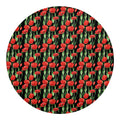 Red Watercolor Tulip Pattern Print Round Blanket