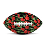 Red Watercolor Tulip Pattern Print Rugby Ball