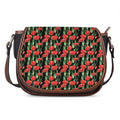 Red Watercolor Tulip Pattern Print Saddle Bag