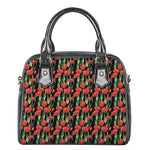 Red Watercolor Tulip Pattern Print Shoulder Handbag