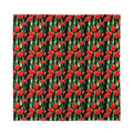 Red Watercolor Tulip Pattern Print Silk Bandana