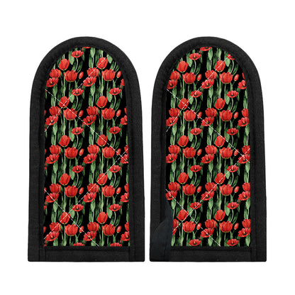 Red Watercolor Tulip Pattern Print Skillet Handle Cover