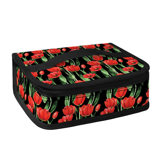 Red Watercolor Tulip Pattern Print Small Lunch Bag