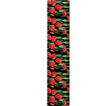 Red Watercolor Tulip Pattern Print Table Runner