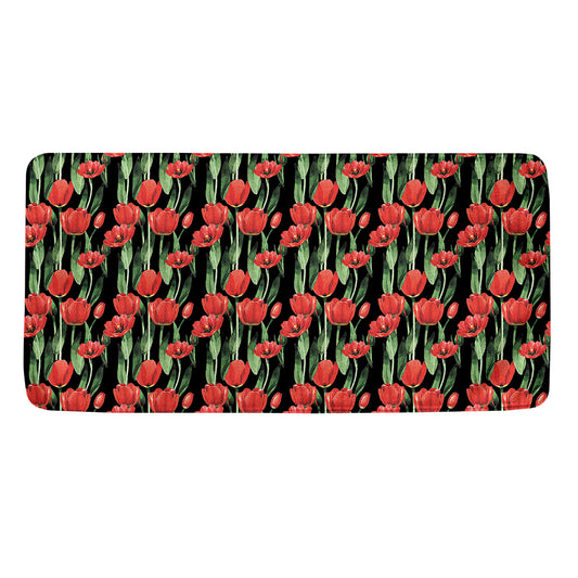 Red Watercolor Tulip Pattern Print Towel