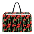 Red Watercolor Tulip Pattern Print Utility Tote Bag