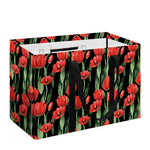 Red Watercolor Tulip Pattern Print Utility Tote Bag