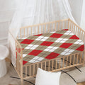 Red White And Beige Argyle Pattern Print Baby Crib Sheet