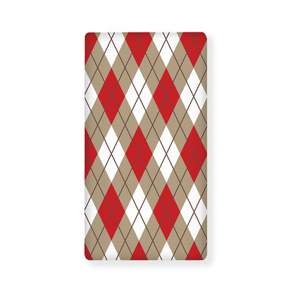 Red White And Beige Argyle Pattern Print Baby Crib Sheet