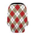Red White And Beige Argyle Pattern Print Baby Seat Cover