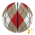 Red White And Beige Argyle Pattern Print Basketball