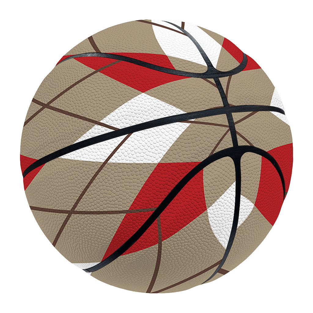 Red White And Beige Argyle Pattern Print Basketball