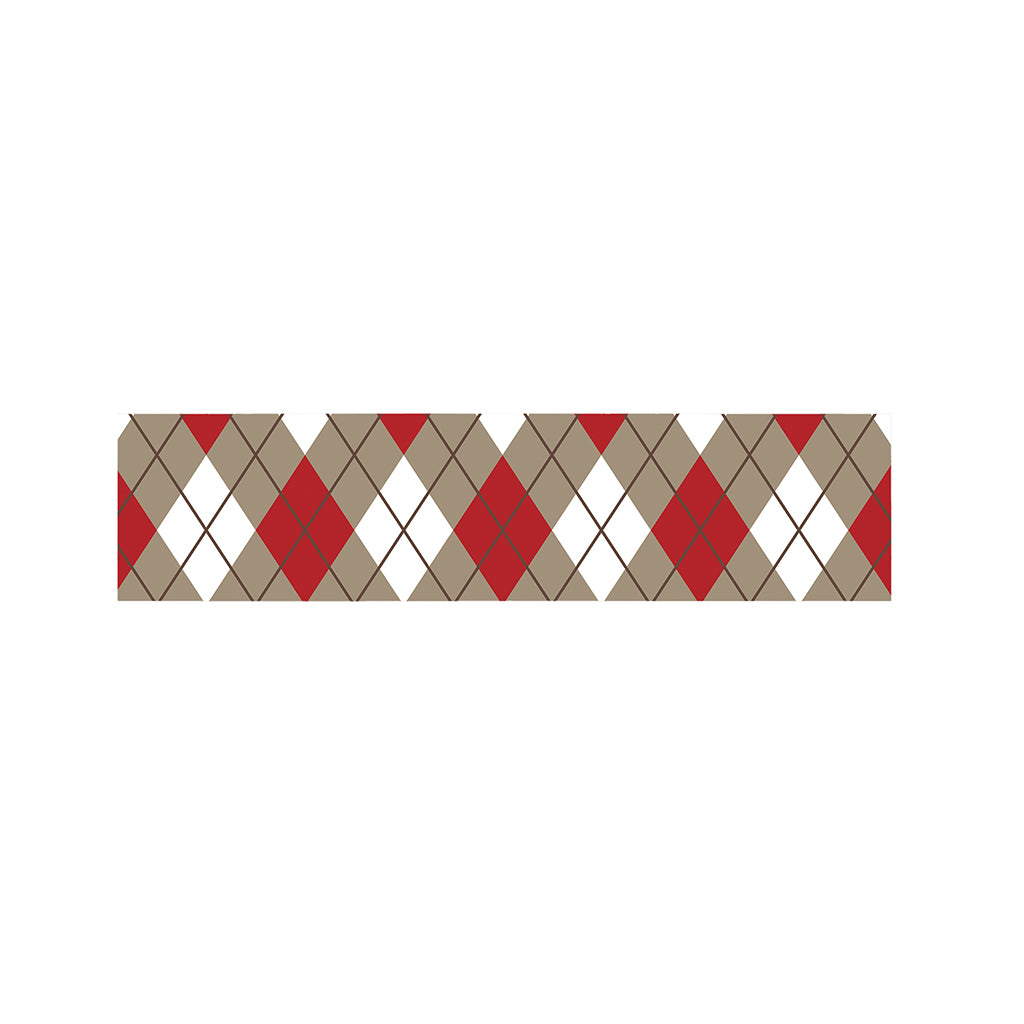 Red White And Beige Argyle Pattern Print Bed Runner