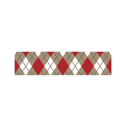 Red White And Beige Argyle Pattern Print Bed Runner