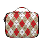 Red White And Beige Argyle Pattern Print Briefcase Bible Bag