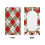 Red White And Beige Argyle Pattern Print Changing Pad Cover
