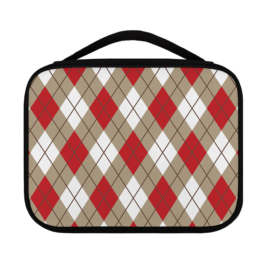 Red White And Beige Argyle Pattern Print Classic Bible Case