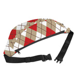 Red White And Beige Argyle Pattern Print Fanny Pack