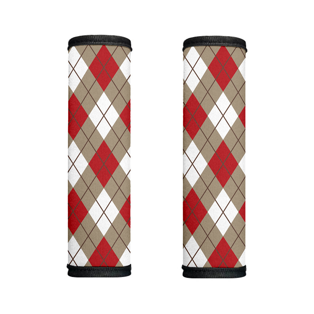 Red White And Beige Argyle Pattern Print Handle Covers