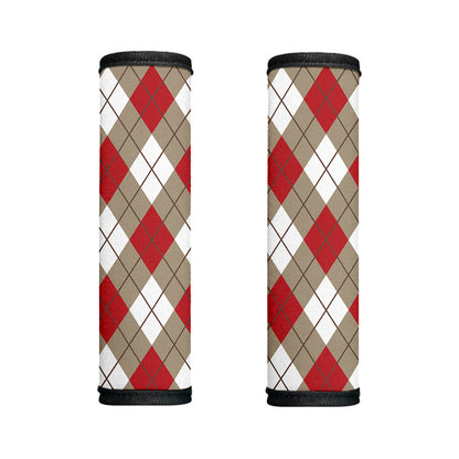 Red White And Beige Argyle Pattern Print Handle Covers