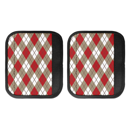 Red White And Beige Argyle Pattern Print Handle Covers