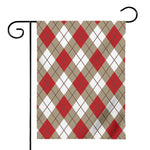 Red White And Beige Argyle Pattern Print House Flag