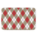 Red White And Beige Argyle Pattern Print Indoor Door Mat