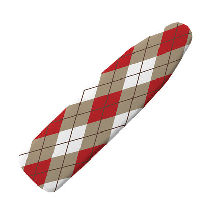 Red White And Beige Argyle Pattern Print Ironing Board Cover