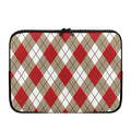 Red White And Beige Argyle Pattern Print Laptop Sleeve