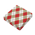 Red White And Beige Argyle Pattern Print Outdoor Seat Cushion Cover