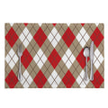 Red White And Beige Argyle Pattern Print Placemat