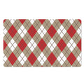 Red White And Beige Argyle Pattern Print Polyester Doormat