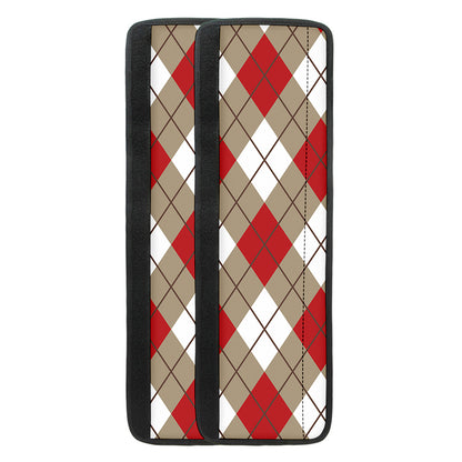 Red White And Beige Argyle Pattern Print Refrigerator Handle Covers