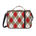 Red White And Beige Argyle Pattern Print Shoulder Strap Bible Bag