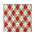 Red White And Beige Argyle Pattern Print Silk Bandana
