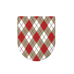 Red White And Beige Argyle Pattern Print Toilet Lid Cover