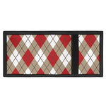 Red White And Beige Argyle Pattern Print Trifold Wallet