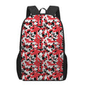 Red White And Black Digital Camo Print 17 Inch Backpack