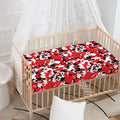 Red White And Black Digital Camo Print Baby Crib Sheet
