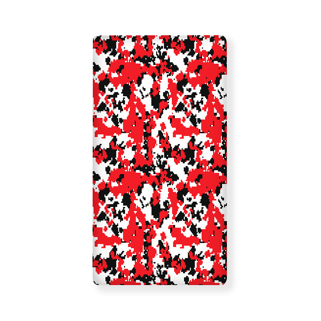 Red White And Black Digital Camo Print Baby Crib Sheet