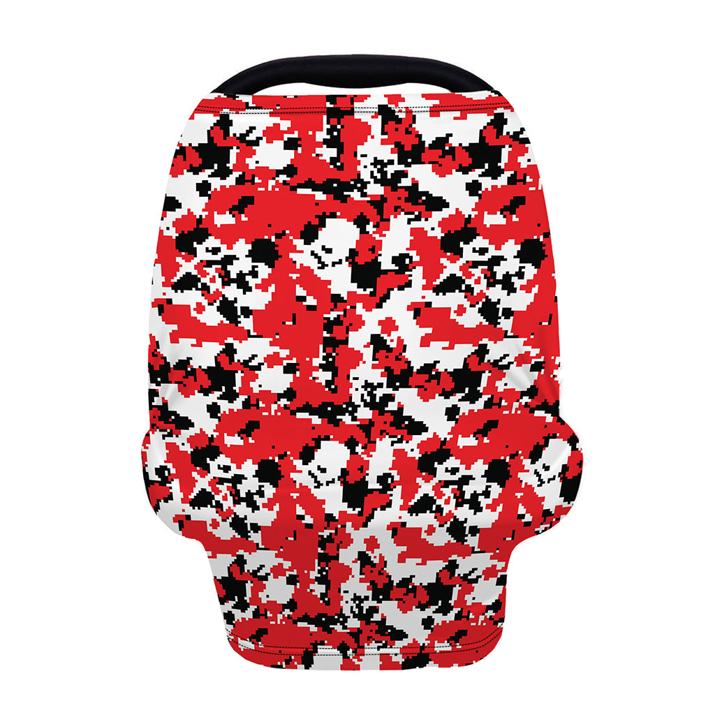 Red White And Black Digital Camo Print Baby Seat Cover