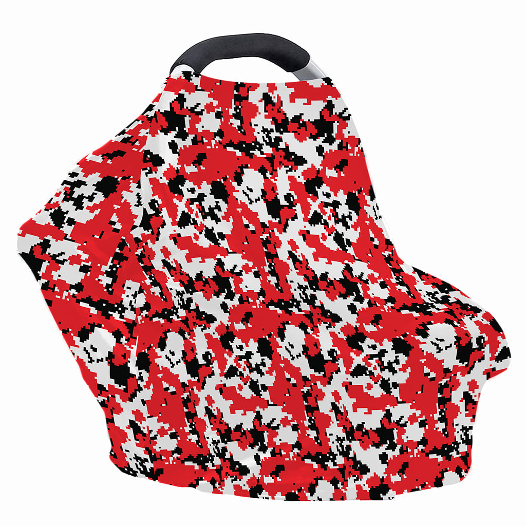 Red White And Black Digital Camo Print Baby Seat Cover