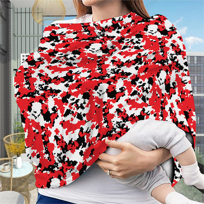 Red White And Black Digital Camo Print Baby Seat Cover