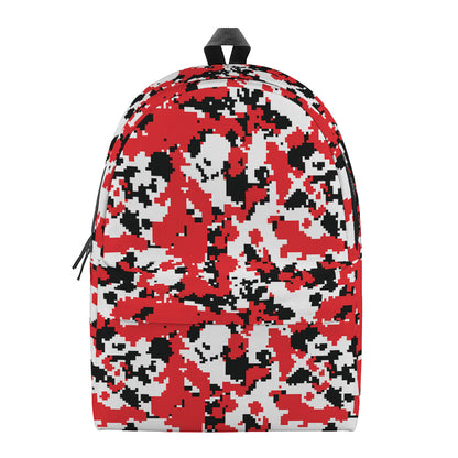 Red White And Black Digital Camo Print Backpack